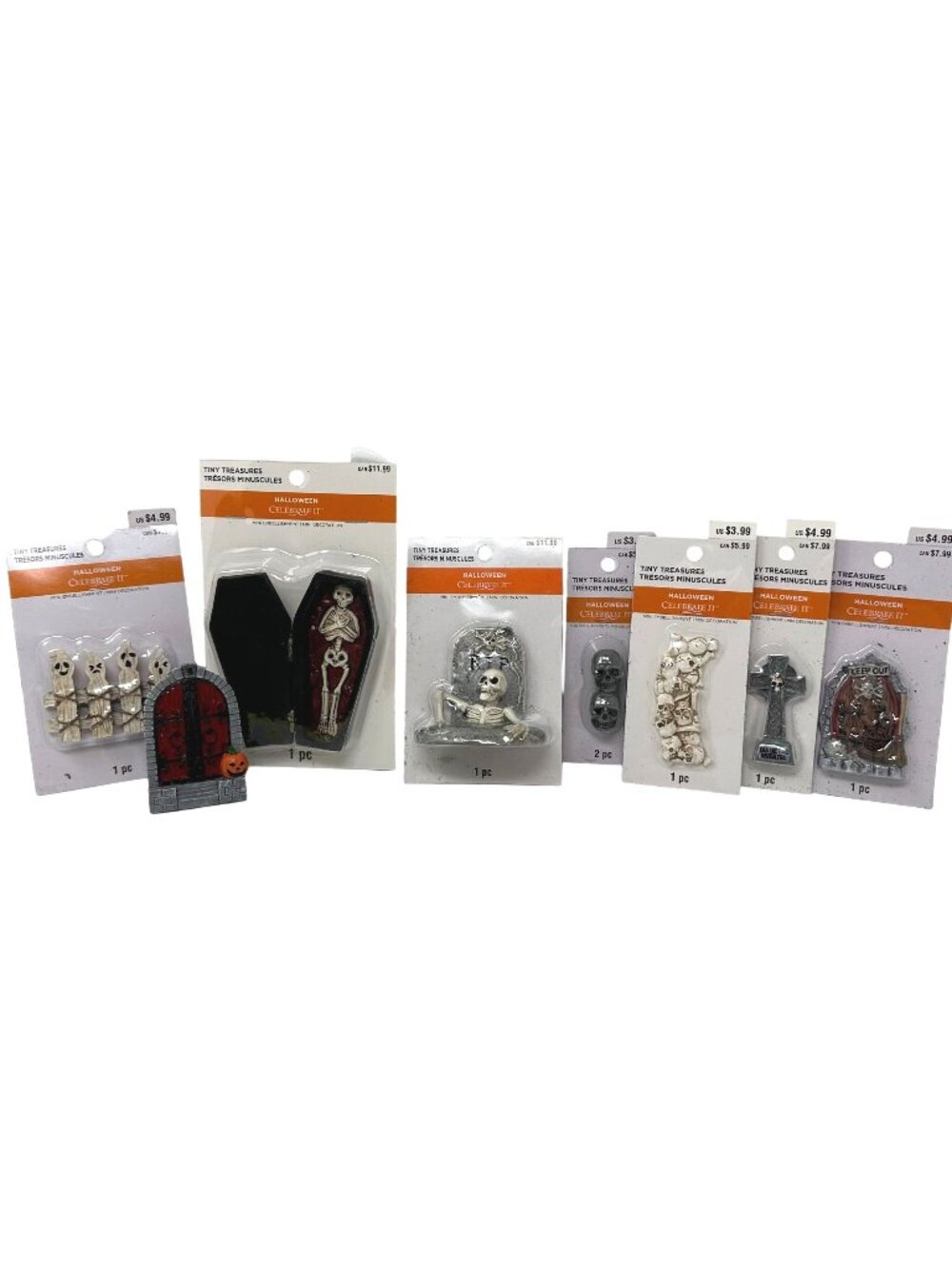 Halloween Skeletons Tombstones Miniatures Lot Celebrate It Tiny Treasures Decor
